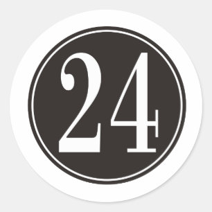 Svarten cirklar - numrera 24 (bekläda), runt klistermärke