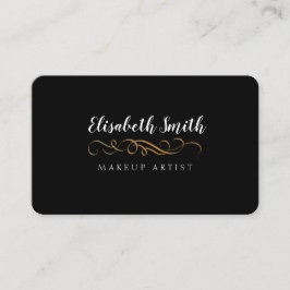 Svarten elegant skrivar dubbelt sid visitkort