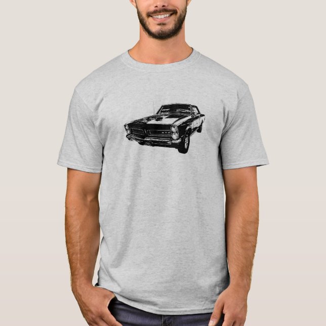 Svarten fodrar konst 't-skjortan för 65 GTO T Shirt (Framsida)