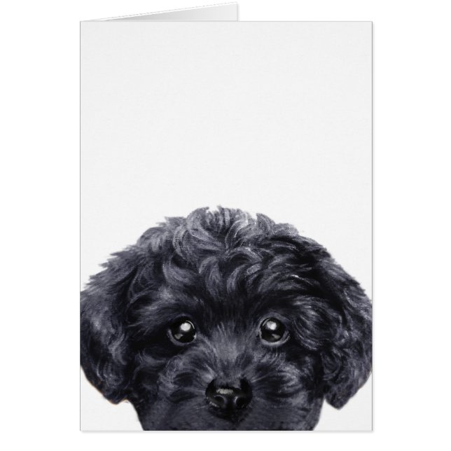 Svarten för leksakpudeln, original deign vid miart hälsningskort (Framsidan)