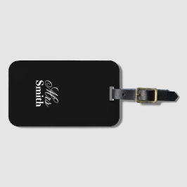 Svarten för vit för Fru personlignamn reser bagage Bagagebricka