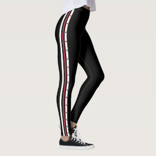 Svarten för vit för moderiktig sidorandmode leggings