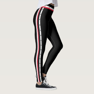 Svarten för vit för moderiktig sidorandmode leggings