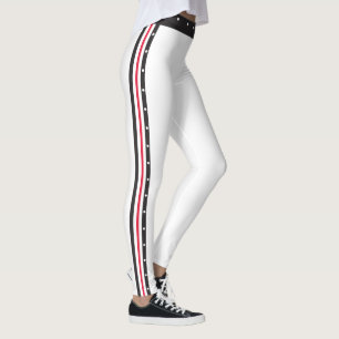 Svarten för vit för moderiktig sidorandmode leggings