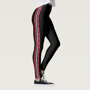 Svarten för vit för moderiktig sidorandmode leggings