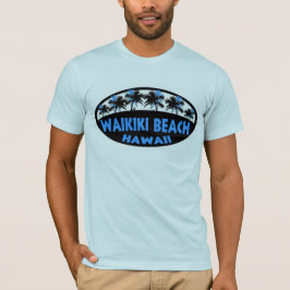 Svarten för Waikiki strandHawaii blått gömma i T-shirt