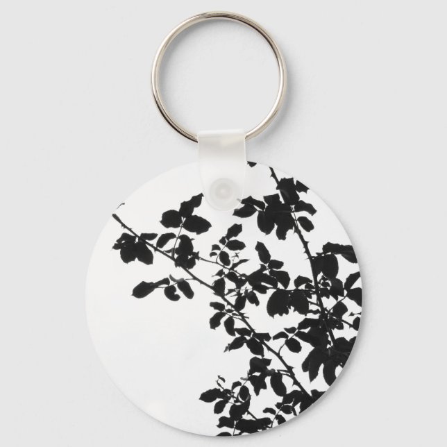 Svarten förgrena sig Keychain Nyckelring (Framsida)