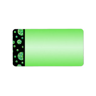 Svarten Glittery limefrukt pricker den tomma Adressetikett