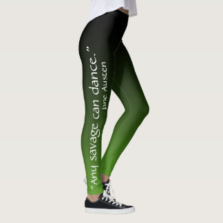 Svarten & görar grön "varje vilde kan dansa" Jane Leggings