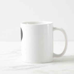 Svarten ifrågasätter markerar kaffemugg
