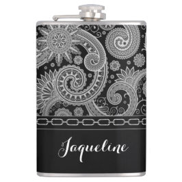 Svarten kedjar Paisley Fickplunta