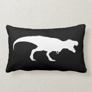 Svarten kudder med den T-Rex silhouetten Lumbarkudde