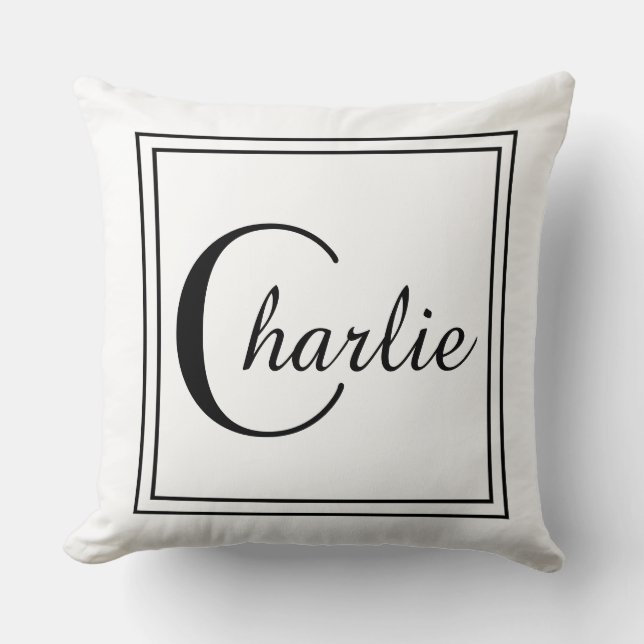 Svarten kvadrerar gränsen kudde (Framsida)