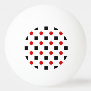 Svarten kvadrerar röd polka dotsmönstervit BG Pingisboll