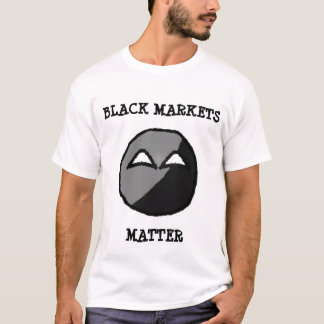 Svarten marknadsför materien t shirt