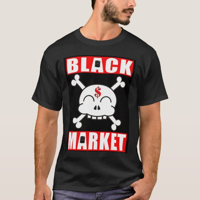 SVARTEN MARKNADSFÖR SKULLY TEE SHIRT (Framsida)