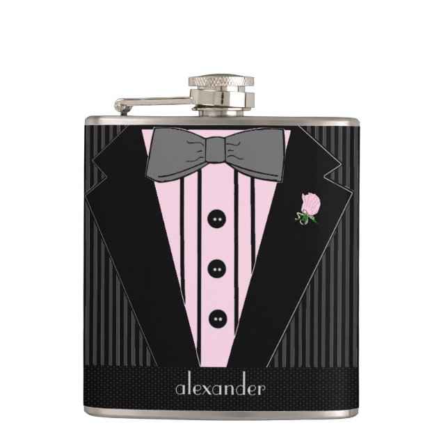 Svarten och grå färg klämmer fast fickplunta (Framsidan)