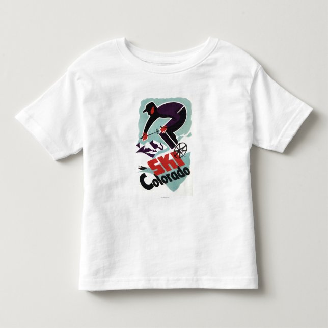 Svarten och lilor beklädde skieren t-shirt (Framsida)