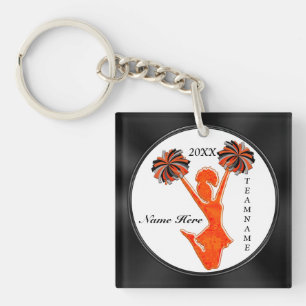 Svarten och orange jubel Keychains med TEXT 3