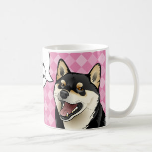 Svarten och solbrända Shiba Inu japanska hundar Kaffemugg
