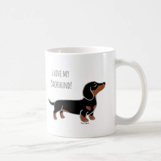 Svarten och solbrännan slätar posera tax kaffemugg (Höger)