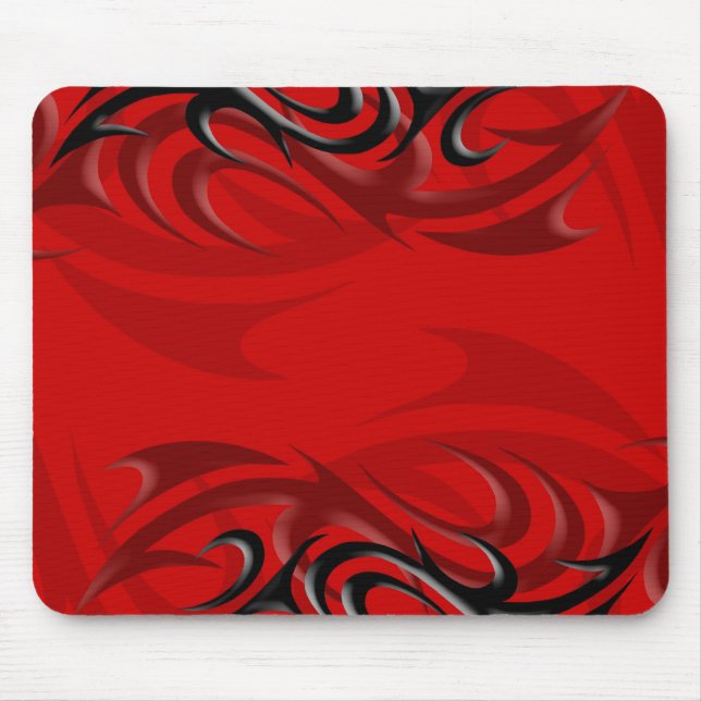 Svarten på rött "röker" Mousepad Musmatta (Framsidan)