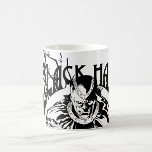 Svarten räcker 0 grafiska Collage som är svartvi Kaffemugg