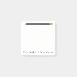 Svarten ritar en post-it block