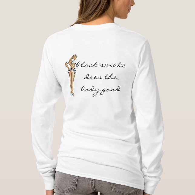 svarten röker den reviderade hoodien t-shirt (Baksida)