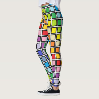 Svarten skisserade mer breda Spectrumregnbågen Leggings