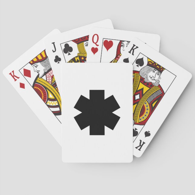 Svarten utmärka med en asterisk leka kort casinokort (Baksidan)