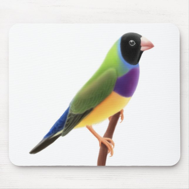 Svarten vände mot den Gouldian finchen Mousepad Musmatta (Framsidan)