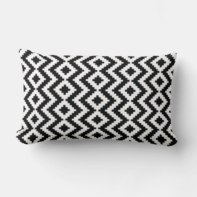 Svarten & vit Kilim kudder Lumbarkudde (Framsida)