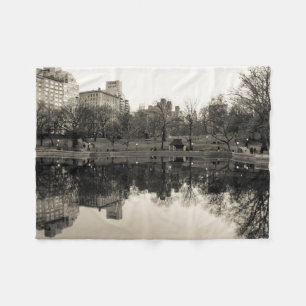 Svarten & vit landskap i Central Park Fleecefilt