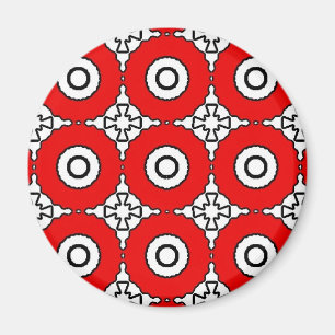 Svarten, vit och rött cirklar magnet