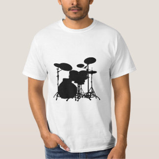 Svarten & vit trummar satssilhouetten - för t-shirt