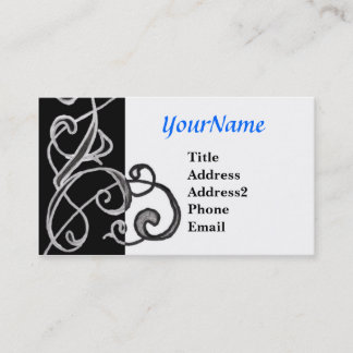 Svarten & vit virvlar runt visitkort