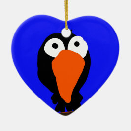 Svartfågel från teckning julgransprydnad keramik