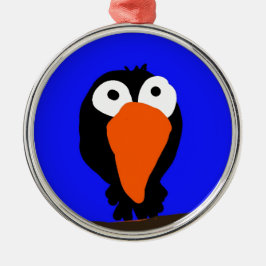 Svartfågel från teckning julgransprydnad metall