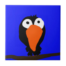 Svartfågel från teckning kakelplatta