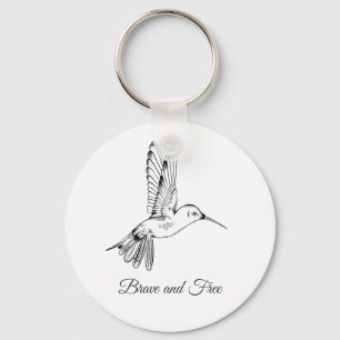 Svartfågel teckning Keychain Nyckelring