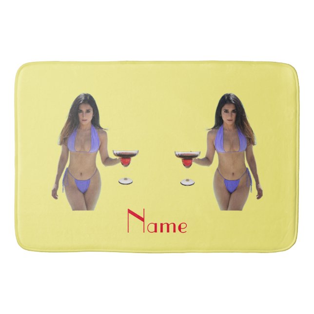 Svartfärgad Bikini Beauty Thunder_Cove Badrumsmatta (Framsidan)