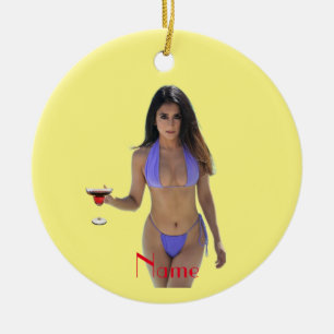Svartfärgad Bikini Beauty Thunder_Cove Julgransprydnad Keramik