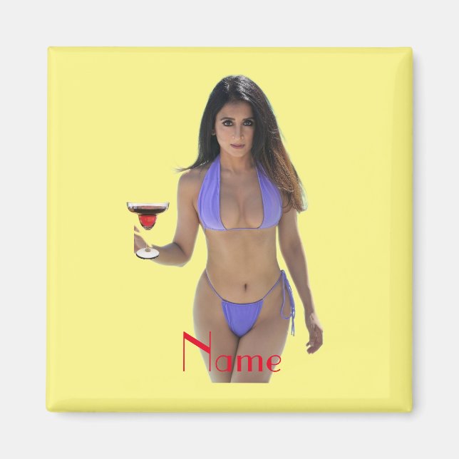 Svartfärgad Bikini Beauty Thunder_Cove Magnet (Framsidan)