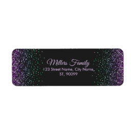 Svartfärgad Glitter-dekorfärg Returadress Etikett