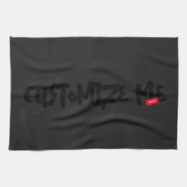 Svartfärgad handskrift för tonfärgad tonfärgstryck kökshandduk