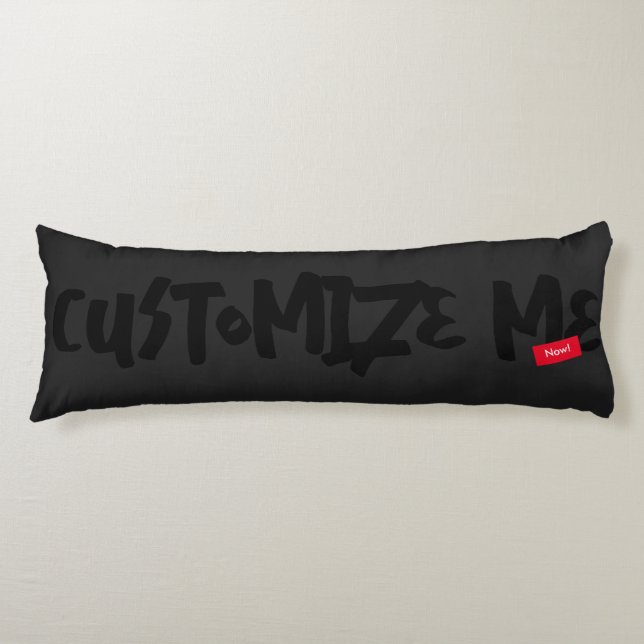 Svartfärgad handskrift för tonfärgad tonfärgstryck kroppskudde (Framsidan)