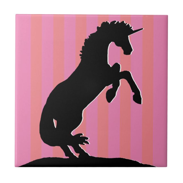 Svartfärgad hörselmajs (rosa striped) kakelplatta (Framsidan)