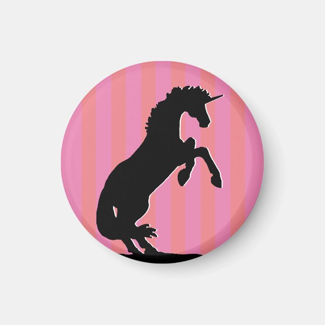 Svartfärgad hörselmajs (rosa striped) magnet (Framsidan)