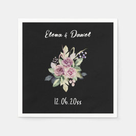 Svartfärgad minimalist för havfärgsfärg rosa ros n pappersservett